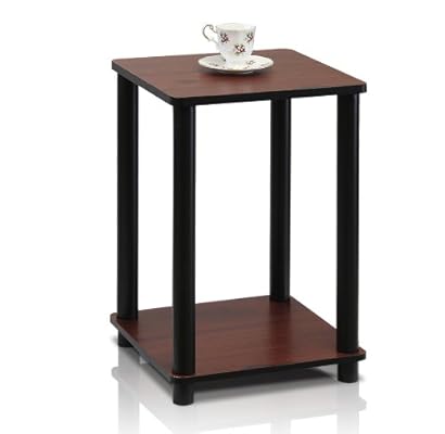 Furinno Turn-N-Tube End Table, Dark Cherry/Black – Stylish Storage