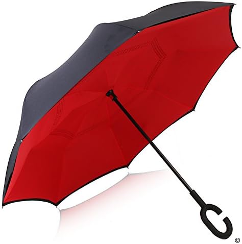 Yeipis Double Layer Inverted Windproof Umbrella Car Reverse Folding UV Protection Umbrella