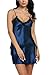 Avidlove Women Sexy Lingerie Satin Nightgown Chemises Slip Sleepwear Blue M