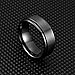 THREE KEYS JEWELRY Mens 8mm Black Titanium Zirconium Wedding Band Textured Brushed Flat Comfort Fit Ring