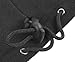 Fleece Lined Women Knit Beanie Scarf Set Girls Winter Ski Hat with Earflap Pompom (Black)