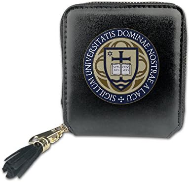 Women's University Of Notre Dame PU Leather Coin Mini Wallet Case Card Holder Zip Purse Handbag
