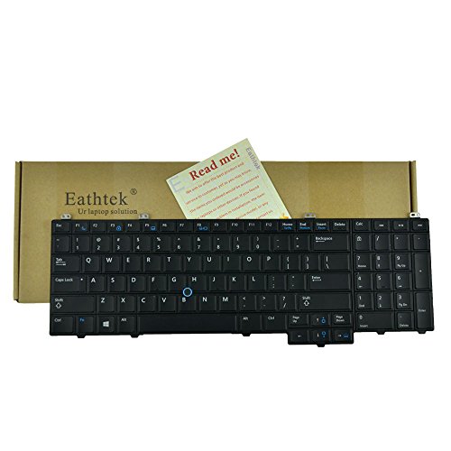 Eathtek Replacement Keyboard with Backlit and Pointer for Dell Latitude E5540 series Black US Layout, Compatible with part# 076X2J NSK-LE1BC PK130WR1B00