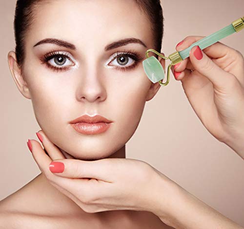 Jade Roller for Face|Gua Sha Scraping Massager Tool|Anti Aging Puffiness Facial Skin Massager Treatment Therapy  - Thumbnail 4