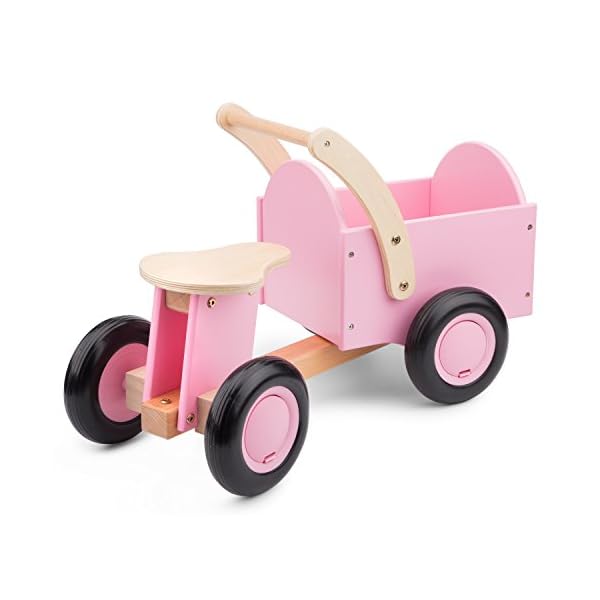 New Classic Toys - 11404 - Spielfahrzeuge - Kinder Holz-Rutscher Rutschauto mit Kasten in Rosa – Bild 6