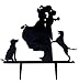 Mr & Mrs Bride and Groom Silhouette Wedding Cake Topper Pick COVERED WITH A PROTECTIVE LAYER WHICH SHOULD BE TORN OFF BEFORE USE(29 optional kinds of styles) by FORSUN