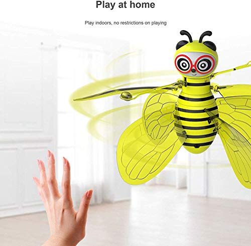 CORATED Flying Ball Toys, Bee Flying RC Toy for Kids Boys Girls Gifts Rechargeable Light Up Drone Infrared Induction Helicopter with Remote Controller for Indoor and Outdoor Games