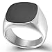 Stainless Steel Black Enamel Signet Ring (11)