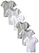 Burt's Bees Baby Set of 6 100% Organic Cotton Short Sleeve Under Shirt Tees, Cloud/Heather Grey/Stripe, 12 Months