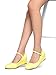 J. Adams Minnie Mary Jane - Retro Round Toe Ankle Strap Wedge - Vintage Oxford - Yellow Vegan Leather - 6.5