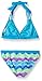 Angel Beach Girls' Cracked Chevron Print Multi Strap Bikini Set