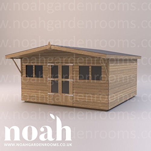 Noah Garden Rooms – Abri de jardin en bois résistant pour atelier/garage, 8 x 8 cm