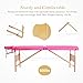 Birsppy Uenjoy Massage Table 84'' Professional Folding Massage Bed Deluxe Model with Extra Width, Ultra-Thick Sponge, PU Leather Surface & Additional Accessories, 2 Fold, Pink