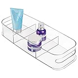 mDesign Cosmetic Organizer Tote for Vanity Cabinet to Hold Makeup, Beauty Products - Clear