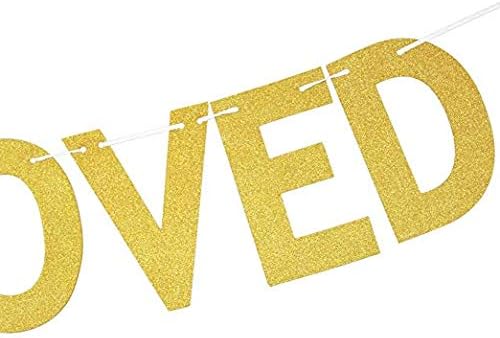 Losuya 80 Years Loved Banner Golden Glitter Bunting for 80th Birthday Anniversary Party Decoration Photo Prop Garlands - Image 5