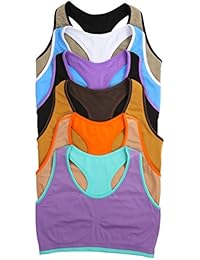 ToBeInStyle Women's 6 Pack Racerback Sports Bras