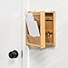 Bamboo Key and Mail Organizer For Wall ( Natural), By Home Basics | Mail Shelf Organizer With 6 Interior Key Hooks | Dual Compartment Small Mail Holder
