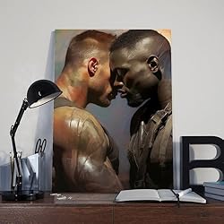 HMLZSJ Nude Muscle Male Torso Portrait Art Gay