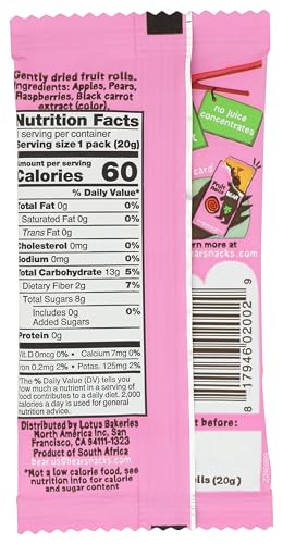 BEAR FRUIT ROLL RASPBERRY SINGLE, 0.7 OZ
