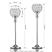 VINCIGANT Modern Silver Crystal Candle Holders/Decorative Candle Lanterns for Anniversary Celebration,Dining Room Coffee Table Decorative Centerpiece/Housewarming Gifts,Set of 2