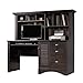 Sauder Harbor View Computer Desk with Hutch, Antiqued Paint finish