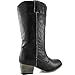 Women's DailyShoes Embroidered Legend Western Cowboy Knee High Boot, Black Pu, 8 B(M) US