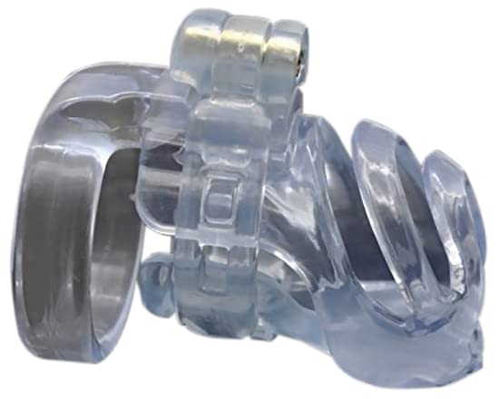The Bondage Locker Chastity Cage Clear Resin Male Chastity Belt, Short Cage