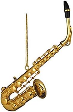 Musical Instrument Christmas Ornament (4.5" Gold Saxophone)