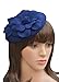 Lawliet Flower Womens Dress Fascinator Wool Pillbox Hat Party Wedding A083 (Blue)