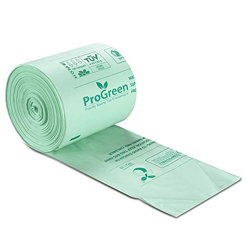 ProGreen 100 Compostable Bags 3 Gallon, Extra Thick 0.71 Mil, 300