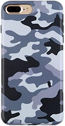 Gray Camo iPhone 7 PLUS Case Cover by Velvet Caviar, Slim Soft Flexible TPU silicon