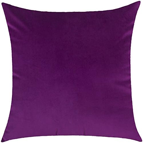 Ling @ Creative Individuality Throw Pillow Case Decorative Pillows Cushions for Comfortable Sofa Bed Car An idyllic cotton Velvet solid color simple to remove wash,40x60cm (Hood + pillow),H30 Purple