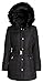 Sportoli Women's Longer Length Belted Winter Puffer Coat with Plush Lined Hood