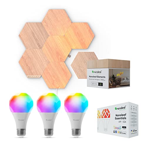 Nanoleaf Elements Smarter Kit and Essentials A19 Smart Thread Bluetooth ...