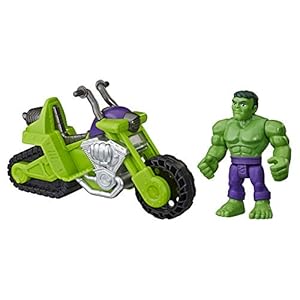 Super Hero Adventures Playskool Heroes Marvel Hulk Smash Tank, 5-Inch Figure and Motorcycle Set, Toys for Kids Ages 3…