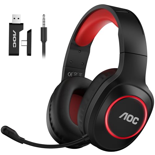 AOC Kabelloses Gaming-Headset mit Mikrofon für PC, PS5, PS4 und Switch