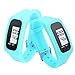 Perman Durable Digital LCD Pedometer Run Step Walking Distance Calorie Counter Watch Bracelet (Sky Blue)