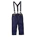 BIG ELEPHANT 2 Pieces Baby Boys Long Sleeve Plaid Shirt Overalls Set With Bow E8 (18-24 Months),Blue,18 - 24 Months