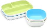 Munchkin Splash 4 Piece Toddler Plate & Bowl Dining Set Blue/Green view 3