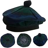 Scottish Hat Tam o' Shanter Tammy Jimmy Flat Bonnet in Various Tartans