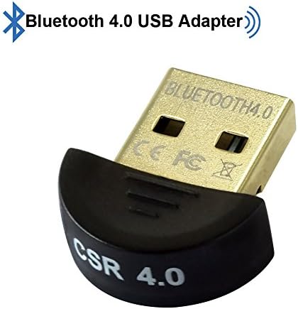 Bluetooth 4.0 USB Adapter Gold Plated Micro USB Wireless Dongle 33ft/10m Compatible with Windows 10,8.1/8,7,Vista ,XP 32/64 Bit for Desktop Laptop Computers,Bluetooth headset speaker Compatible