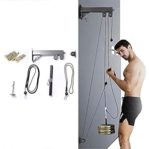 Fitness katrol kabelsysteem,DIY onderarm pols roller trainer arm krachttraining oefenaar met zware katrol systeem voor…