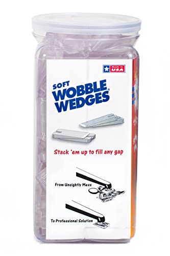 Wobble Wedges Multi-Purpose Shims–Soft Clear 75 pack –Easy to Trim –Protect Delicate Surfaces –Level Restaurant Tables, Household Furniture and Plumbing Fixtures –Use as Clamping Pad on Angled Surface