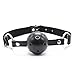 Open Breathable Mouth Ball and Soft Fur Leather Ajustable Handcuffs Black