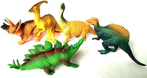 Toys! Dinosaur Squeeze Simulating Reality Virtual, Soft Rubber, (5 Piece, 6")