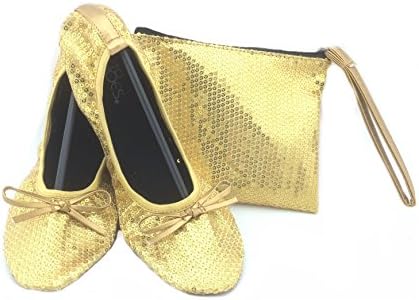 Shoes8teenShoes 18 Women's Foldable Portable Travel Ballet Flat Shoes w/Matching Carrying Case