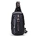 Sunmig Men PU Leather Chest Pack Multipurpose Shoulder Sling Bag Backpack for Outdoor Sports Bicycle Travel