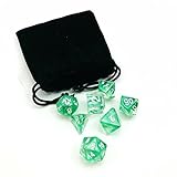 Bescon Nebula Polyhedral 7-Die Set Crystal Nebulous Green Dice Set