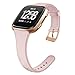 OenFoto Sport Bands Compatible Fitbit Versa/Versa 2 &Versa Lite Edition, Soft Silicone Slim Thin Narrow Small Replacement Wristband Strap for Fitbit Versa Smart Watch,Women Men, Sand Pink Small