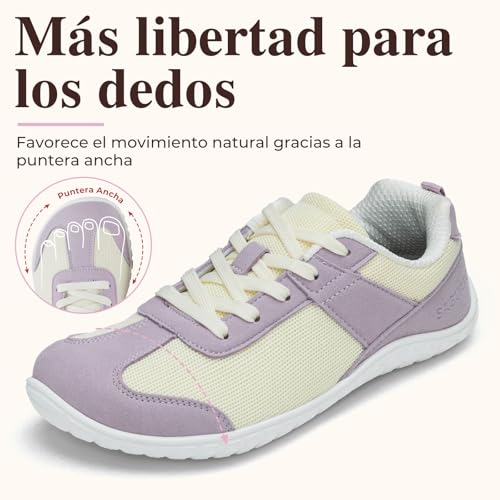 SAGUARO Mujer Zapatillas Barefoot Calzado Minimalista Barefoot Shoes con Puntera Ancha para Uso Diario, Talla 35-43